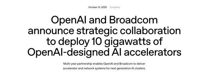 「M1时刻」九个月杀到!联手博通三年10GWEVO视讯OpenAI官宣自研首颗芯片AI界(图3) 「M1时刻」九个月杀到!联手博通三年10GWEVO视讯OpenAI官宣自研首颗芯片AI界(图3)